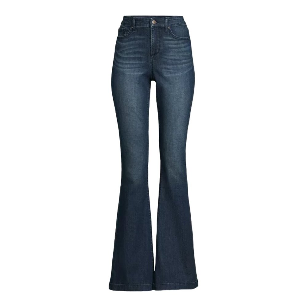 Sofia Vergara Jeans Womens Melisa High Rise Flare Leg Button Regular Fit Blue - Picture 6 of 10